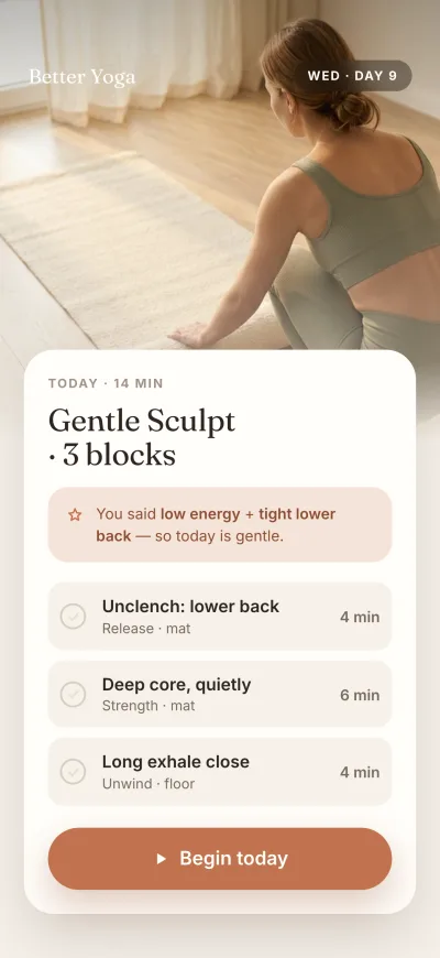 Better Yoga app screen